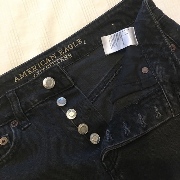 American Eagle Distressed Black Denim Skirt - Picture 4 of 4